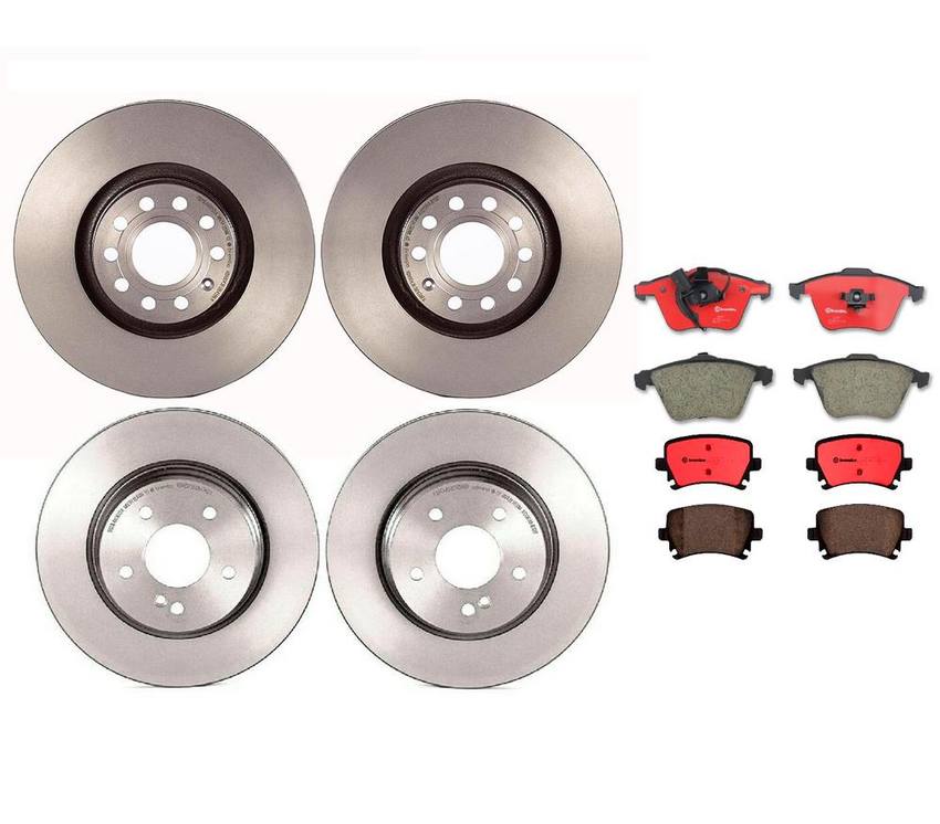 Audi Brake Kit - Pads and Rotors Front and Rear (320mm/288mm) (Ceramic) 8E0698451J - Brembo 1639068KIT